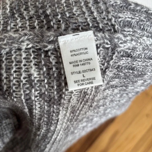 Sienna Sky Womens Grey Space Dye Hooded Open Front Longline Cardigan Sweater L - Picture 4 of 5